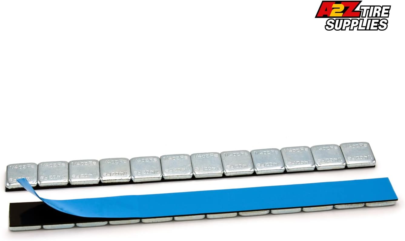1/4 oz (360 PCS) -  Low Profile Steel Adhesive Wheel Weights – Zinc Plated - (Blue Tape)