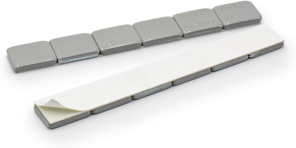 1/2 oz (180 PCS) - Gray Coated Low Profile Steel Adhesive Wheel Weights  – (White Tape)