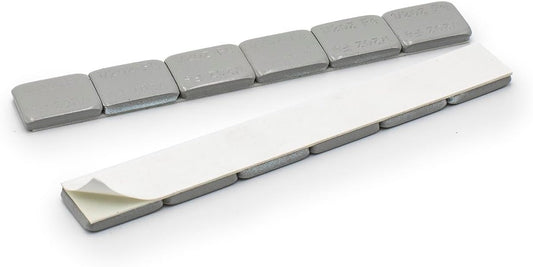 1/2 oz (180 PCS) - Gray Coated Low Profile Steel Adhesive Wheel Weights โ (White Tape) - a2ztiresupplies