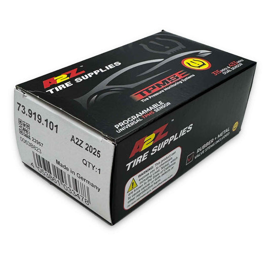 A2Z 2025 Dual-Band TPMS Sensor, Universal Fixed Angle Rubber + Metal Valves (315/433MHz)