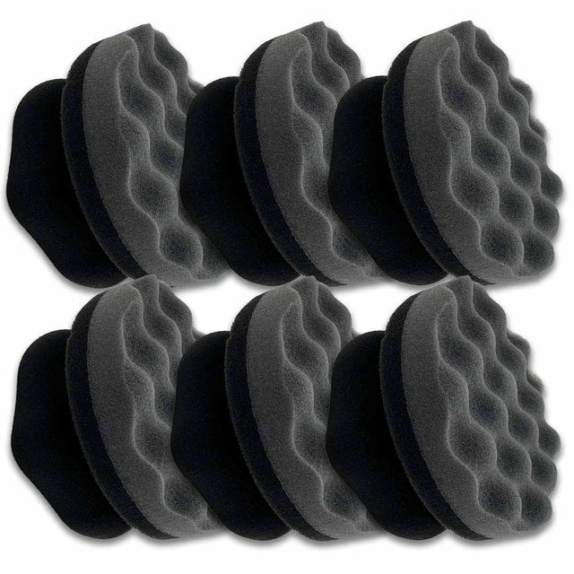 6 Pack 4" Round Foam Tire Applicator Sponge with a Hex-Grip Handle