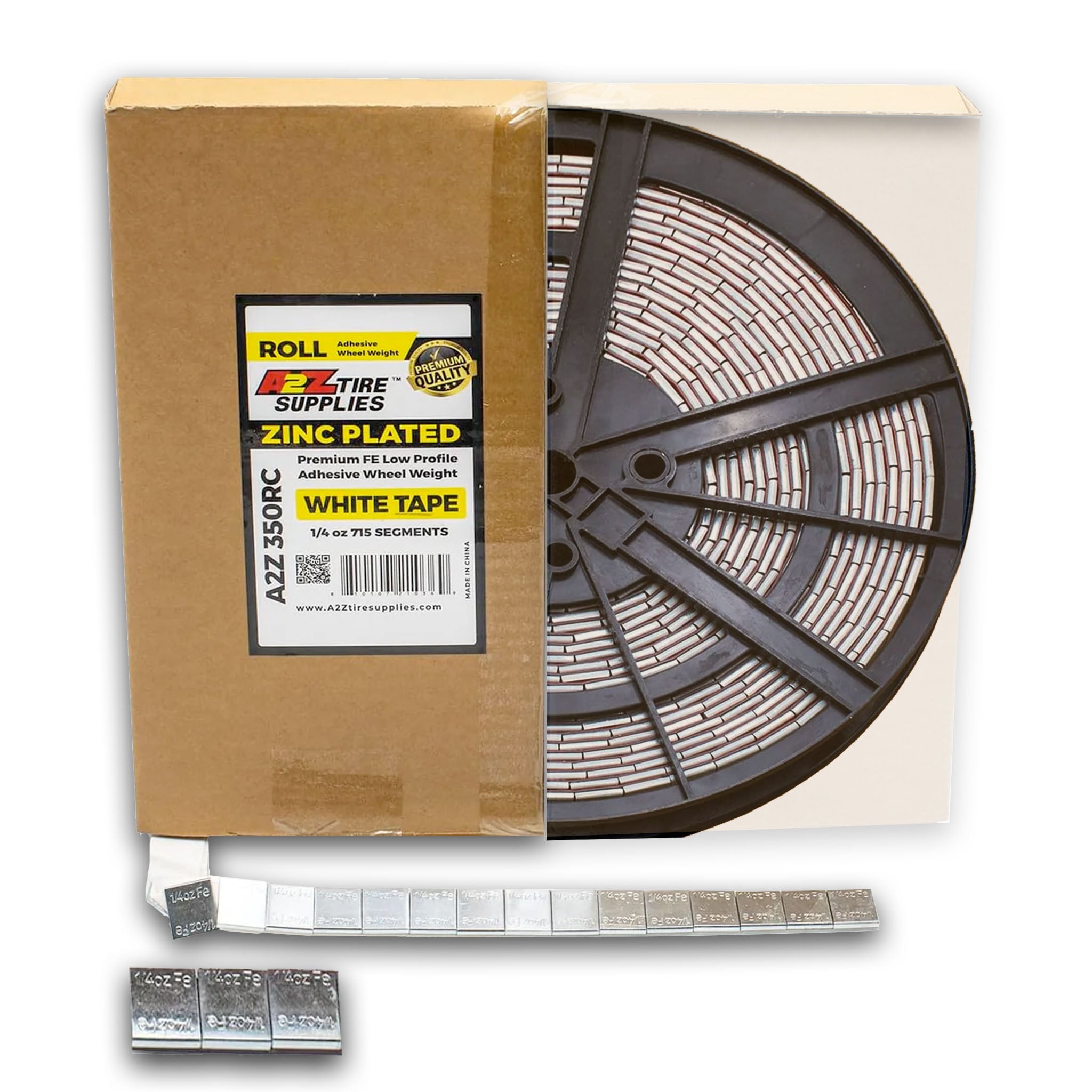 715 Segments, 1/4 oz Chrome/Silver Finish Adhesive Tape Roll Wheel Balancing Weights White Tape