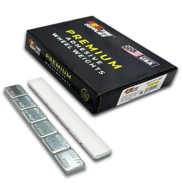 1/2 oz Zinc Plated Steel Adhesive Wheel Weights - White Tape, 30 Strips / 180 Segments