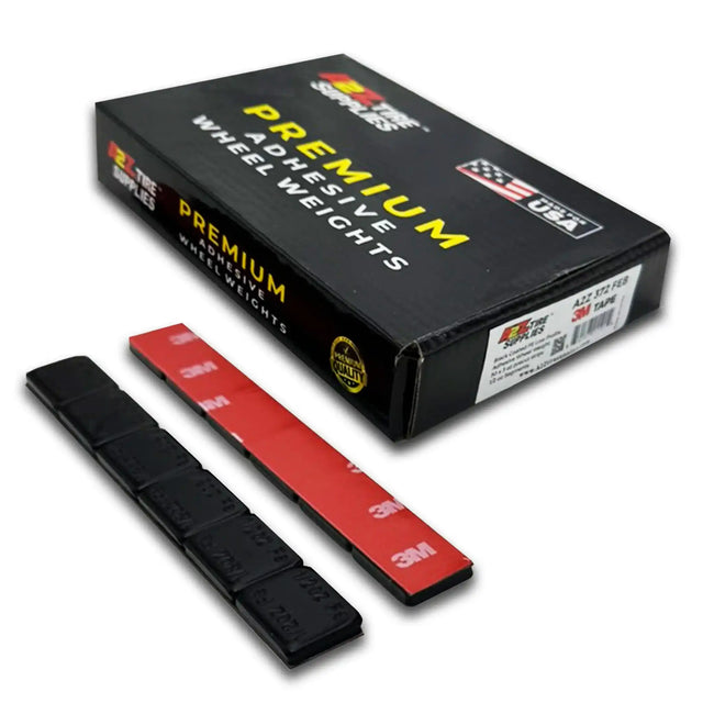 1/2 oz Black Steel Adhesive Wheel Weights - 3M Tape, 30 Strips / 180 Segments