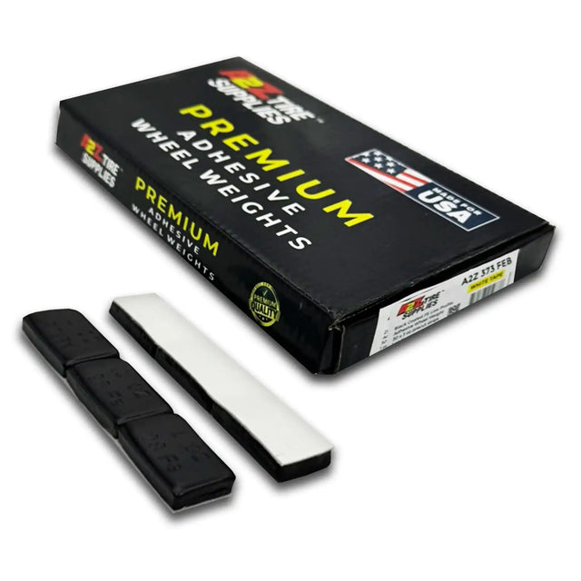 1 oz Black Steel Adhesive Wheel Weights - White Tape, 30 Strips / 90 Segments