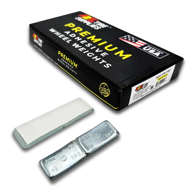 2 oz Zinc Plated Steel Adhesive Wheel Weights - White Tape, 10 Strips / 40 Segments