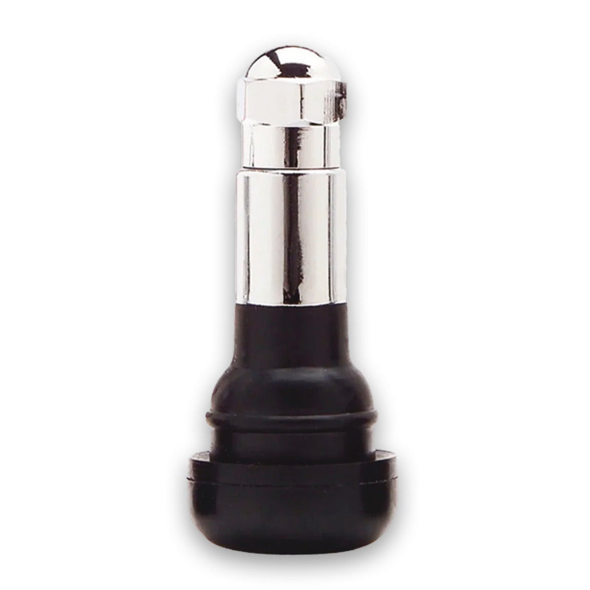 TR413C Chrome Snap-in Valves, 1.25" Tall, 0.453" wheel valve hole