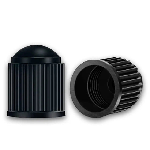 Black Plastic Valve Stem Caps - Universal, Cars, Trucks & Motorcycles