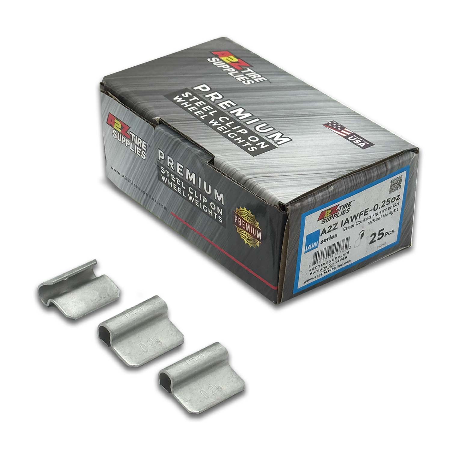 IAW Series 0.25-oz Steel Hammer-On Wheel Weights (Box of 25) - a2ztiresupplies