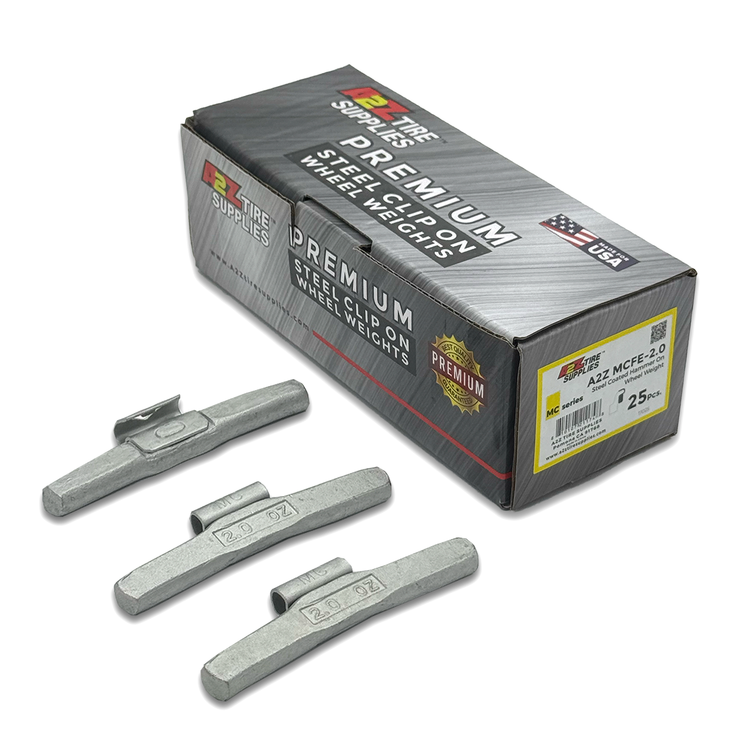 MC Series 2.0-oz Steel Hammer-On Wheel Weights (Box of 25) - a2ztiresupplies