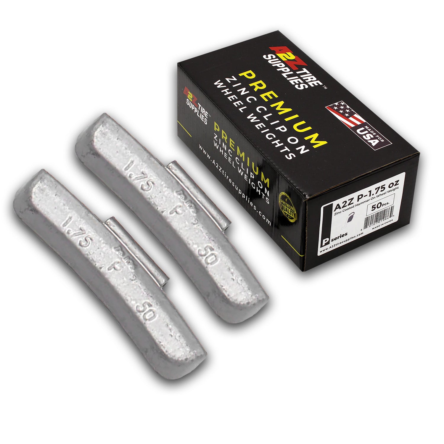 Box of 50 P-Series 1.75-oz Zinc Hammer-on Wheel Balancing Weights for Passenger Steel Wheels