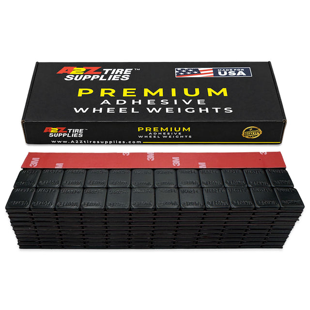 1/4 oz Black Coated Steel Adhesive Wheel Weights - 3M Tape, 30 Strips / 360 Segments