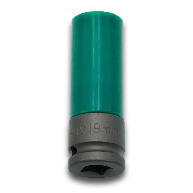 Thin-wall 19mm Steel Socket with Plastic Sleeve to Protect Wheels 1/2" Drive, Metric