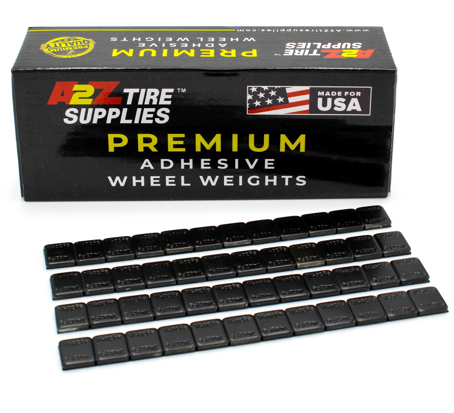 1/4 oz (600 PCS) - Low Profile Steel Adhesive Wheel Weights – Black Coated - (Blue Tape) - a2ztiresupplies