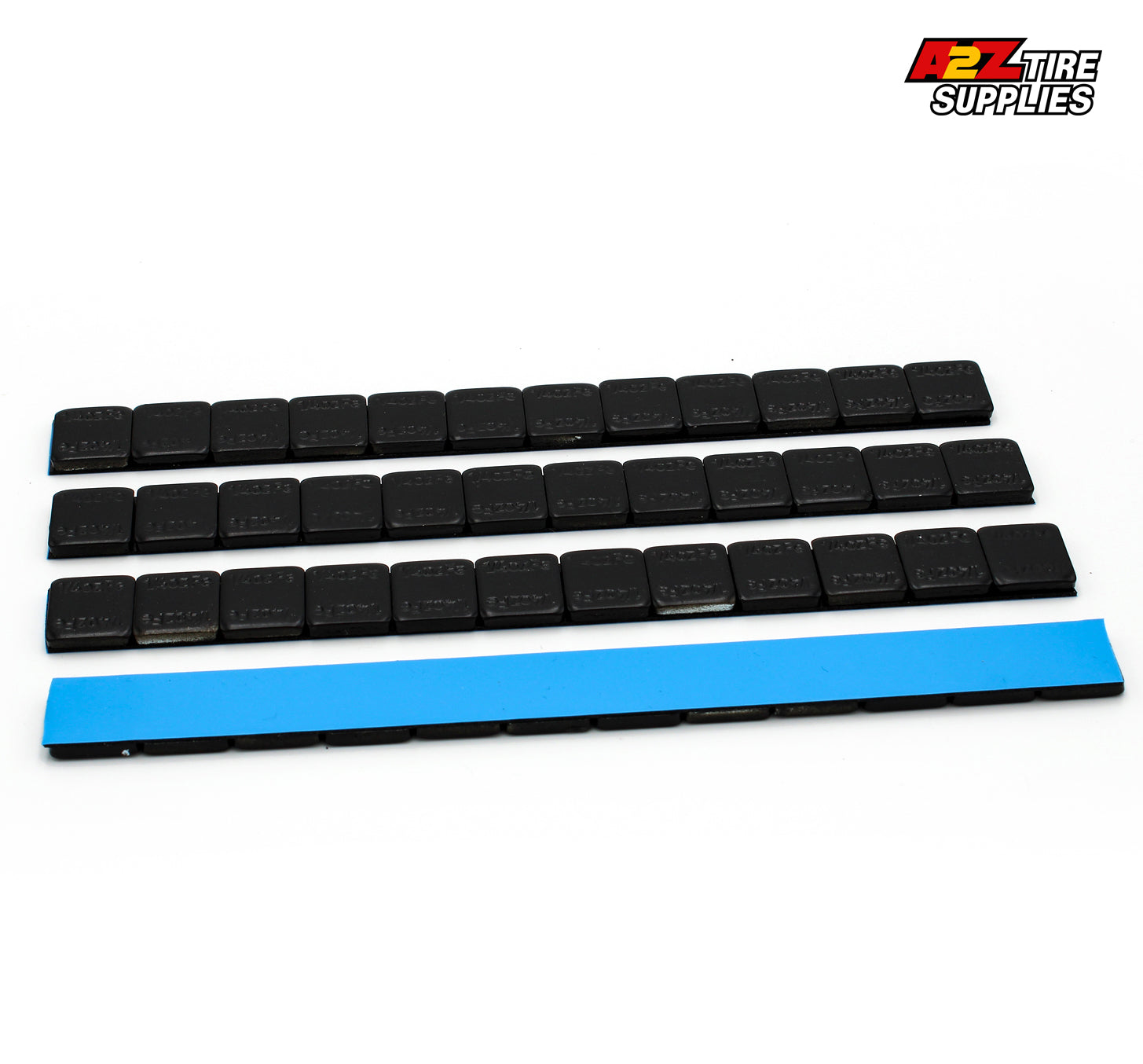 1/4 oz (600 PCS) -  Low Profile Steel Adhesive Wheel Weights – Black Coated - (Blue Tape)