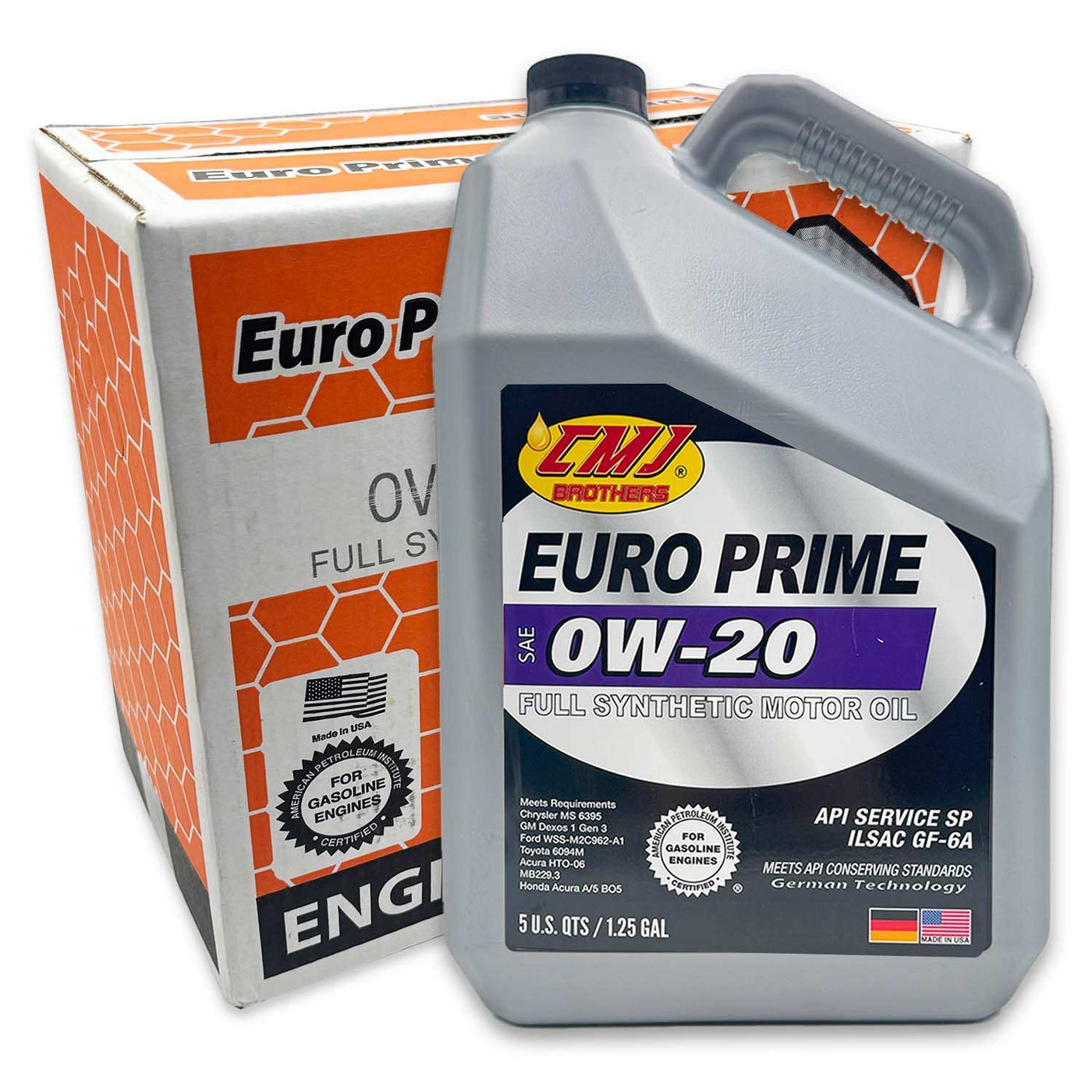 3-Pack CMJ Brothers Euro Prime 0W-20 Full Synthetic Motor Oil, 5 QT