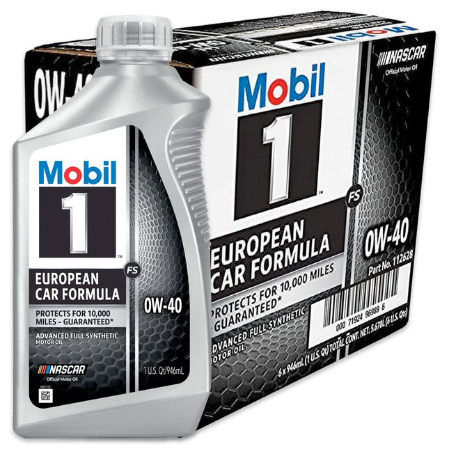 (6-Pack) Mobil 1 SAE 0W-40 European Full Synthetic Motor Oil 1-QT