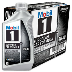 6-Pack Mobil 1 SAE 0W-40 European Car Formula Full Synthetic Motor Oil, 1 QT - A2Z Tire Supplies