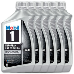 6-Pack Mobil 1 SAE 0W-40 European Car Formula Full Synthetic Motor Oil, 1 QT