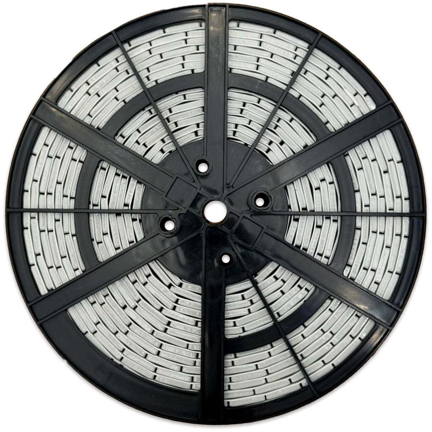1/2 oz Gray Coated Steel Adhesive Wheel Weights - White Tape, Roll of 358 Segments
