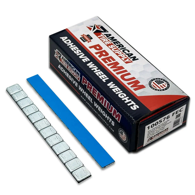 1/4 oz Zinc Plated Steel Adhesive Wheel Weights - Blue Tape, 50 Strips / 600 Segments