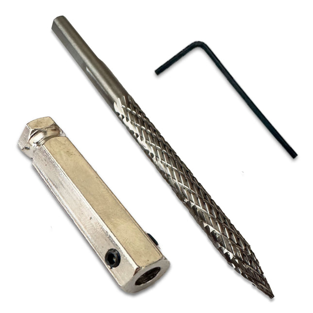 1/4" x 4" Carbide Cutter Bit + Quick Change Adapter Kit, Tire Puncture Repair