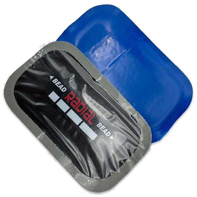 1.75" x 3" Square Radial-Ply Tire Repair Patches - 20/Box, Elongated Tread Repairs