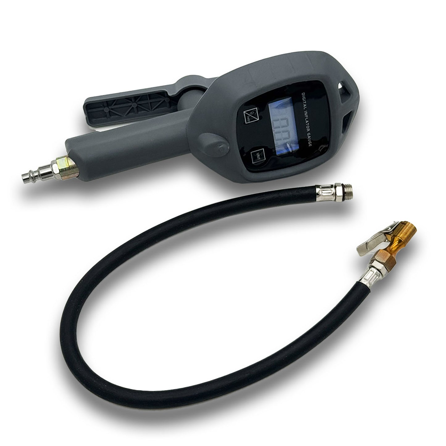 Digital Tire Inflator Gun with Air Hose, Quick Chuck, Hose Coupler with Battery Included - a2ztiresupplies
