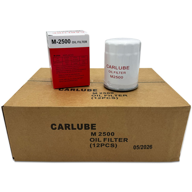 M2500 Engine Oil Filters for Ford, Chevrolet, GMC, Dodge, Jeep - Case of 12