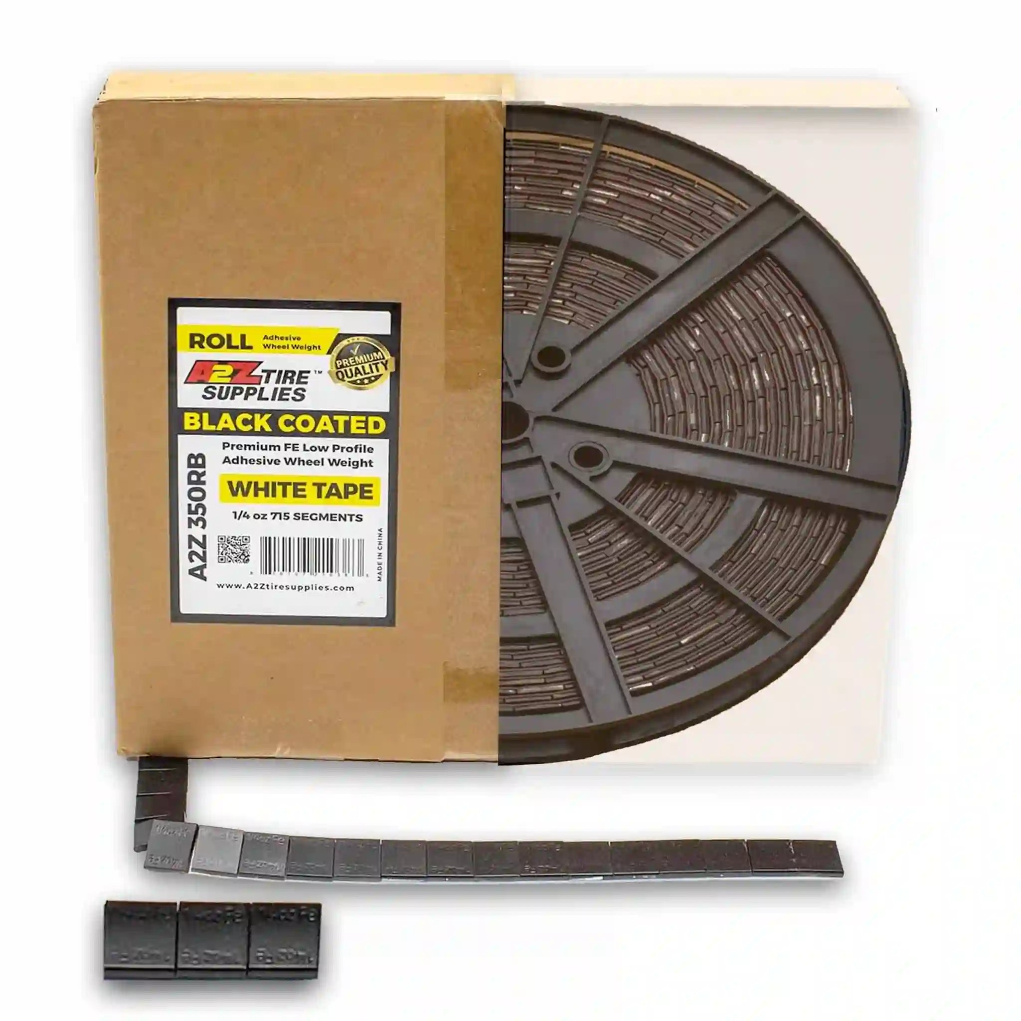 1/4 oz ROLL - Black Coated Steel Adhesive Wheel Weights（715 PCS) - 1/4 Oz Stick on Weights for Cars, Trucks & SUVs, Low Profile (White Tape)