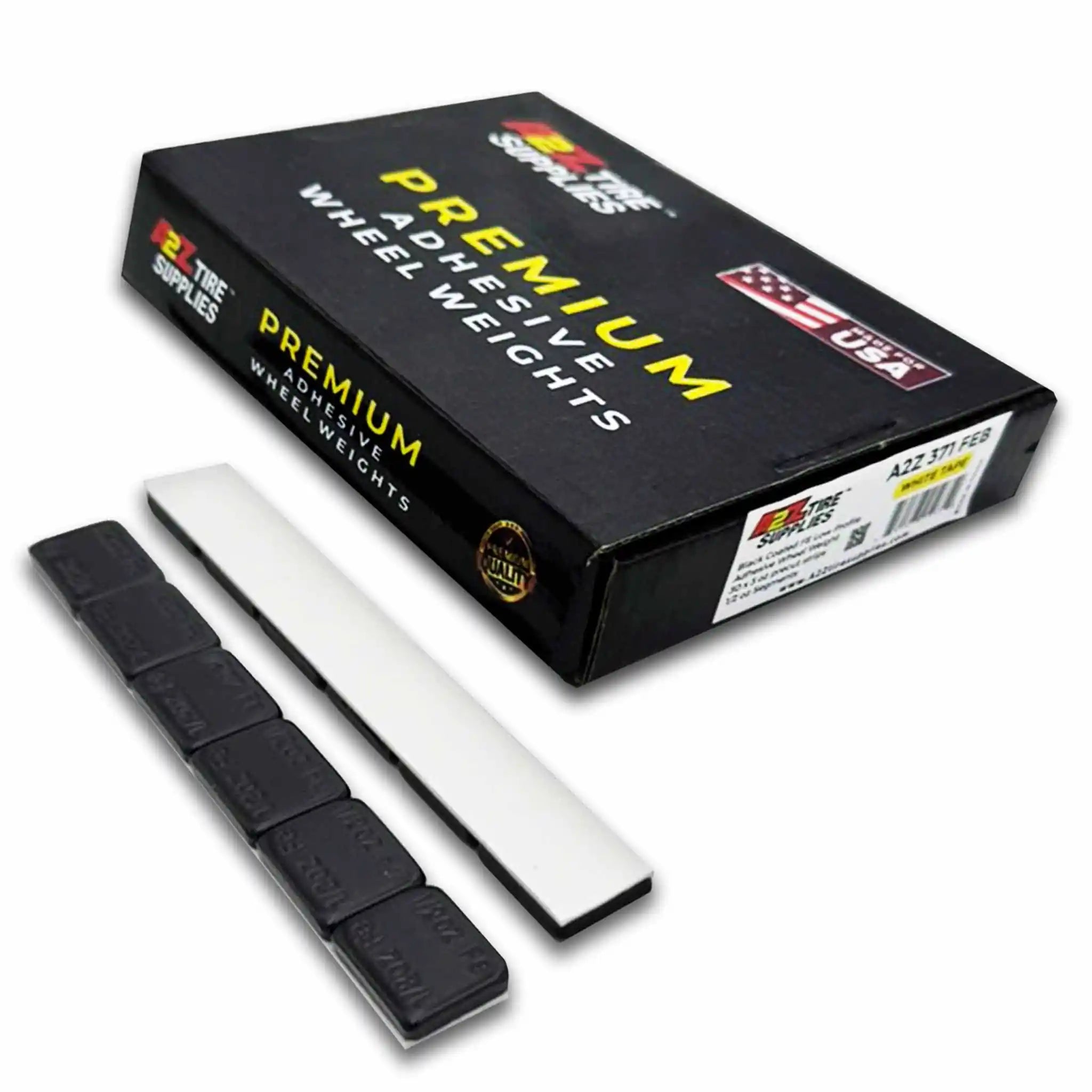 1/2 oz (180 PCS) - Black Coated Low Profile Steel Adhesive Wheel Weights  – (White Tape)