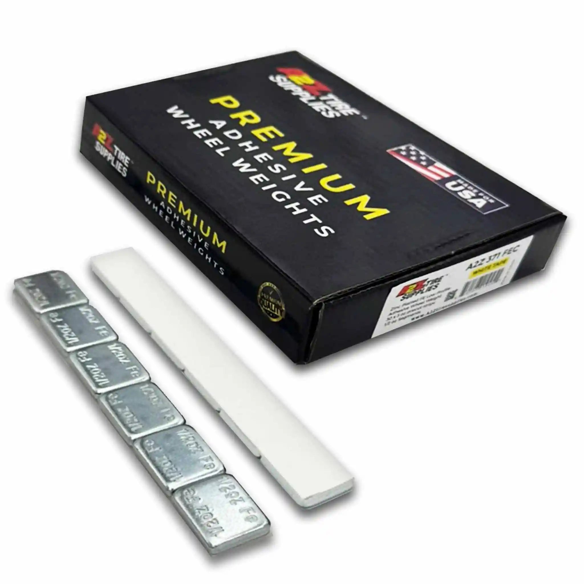 1/2 oz (180 PCS) - Zinc Plated Low Profile Steel Adhesive Wheel Weights  – (White Tape)