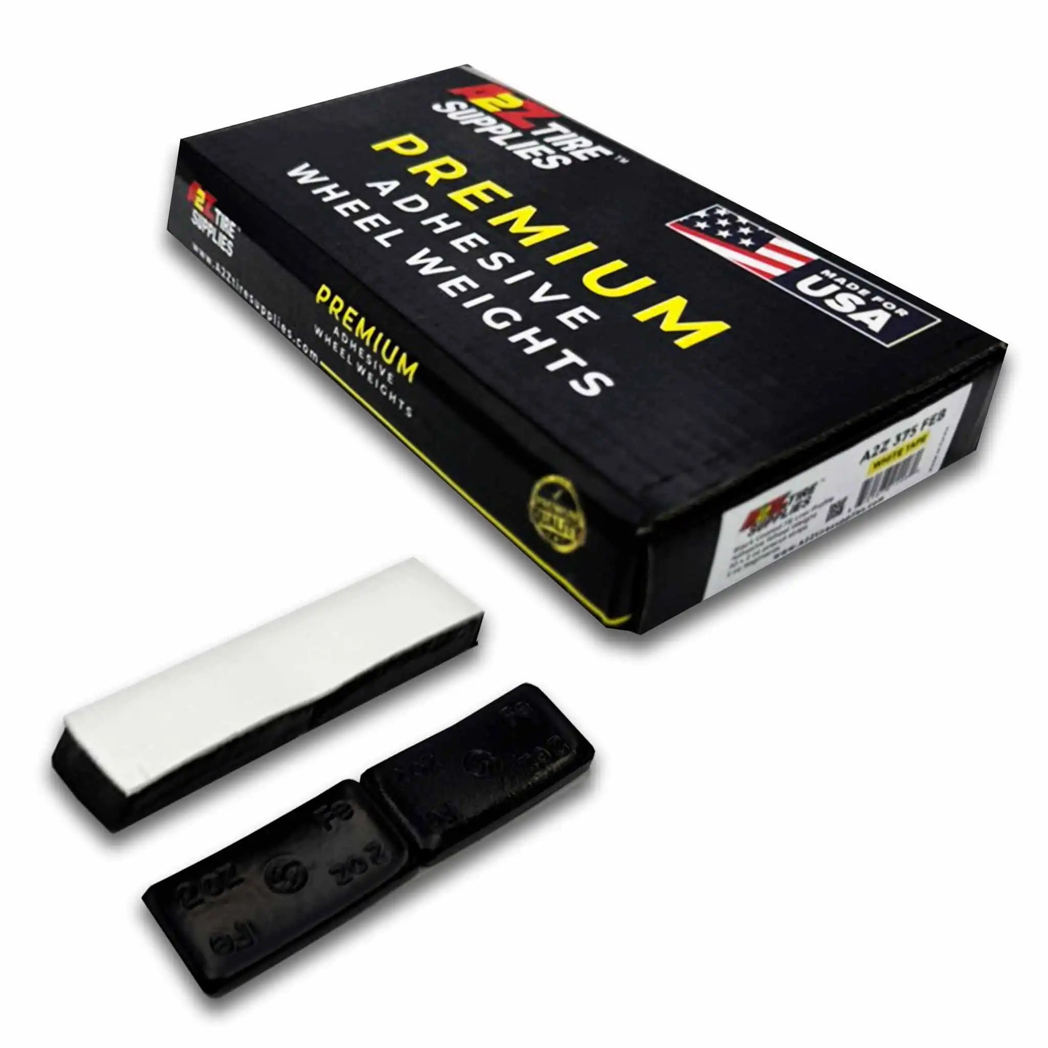 2 oz (40 PCS) - Black Coated Low Profile Steel Adhesive Wheel Weights  – (White Tape)