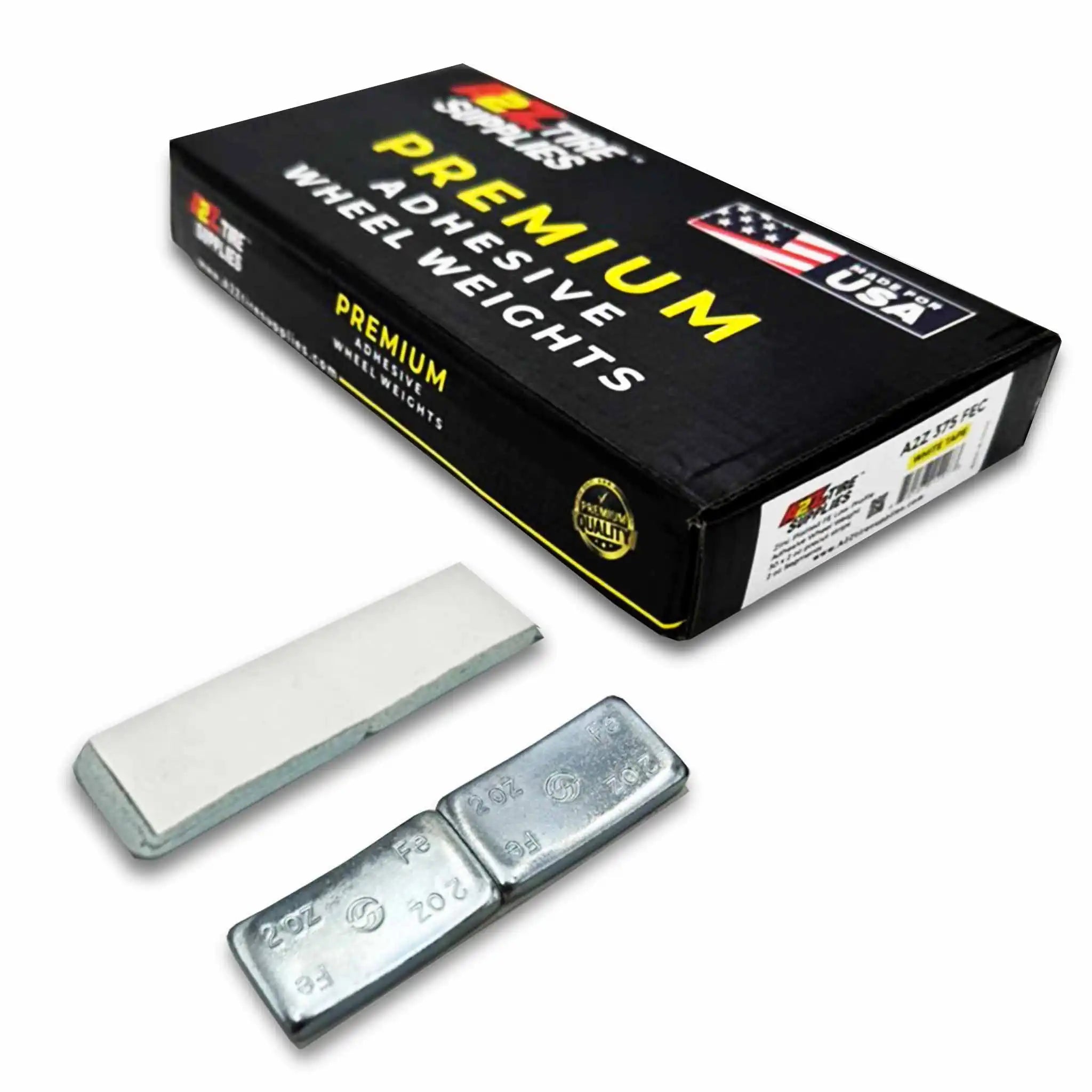 2 oz (40 PCS) - Zinc Plated Low Profile Steel Adhesive Wheel Weights  – (White Tape)
