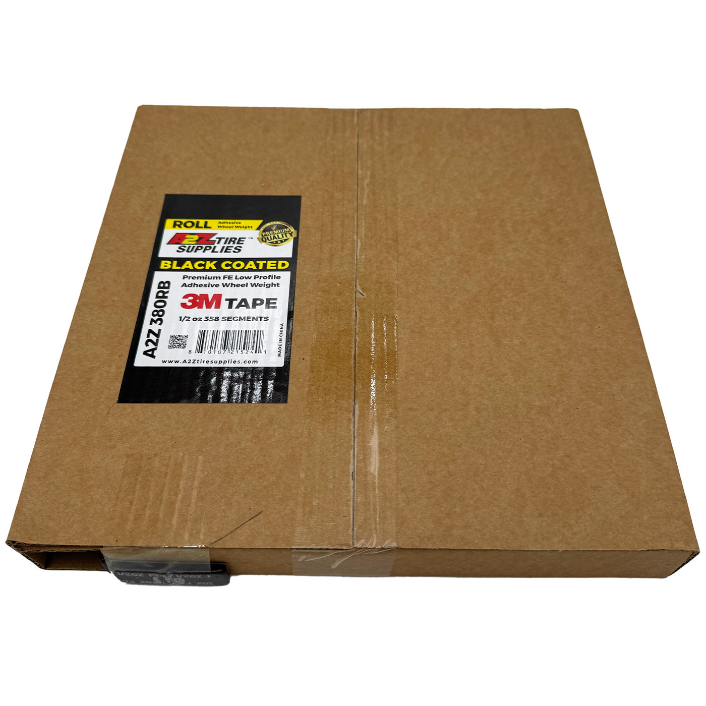 1/2 oz Black Coated Steel Adhesive Wheel Weights - 3M Tape, Roll of 358 Segments