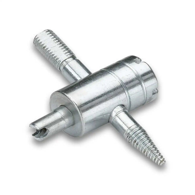 4-Way Metal Valve Stem Tool - Core Driver, Thread Cleaner & Re-Tap