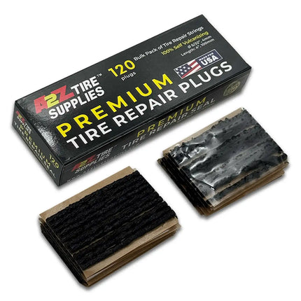 A2Z-407-120 - 4" Thin Black Self-Vulcanizing Tire Repair Plug String Inserts - A2Z Tire Supplies