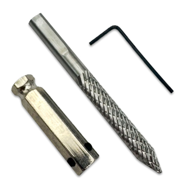 5/16" x 4" Carbide Cutter Bit + Quick Change Adapter Kit, Larger Puncture Tire Repair