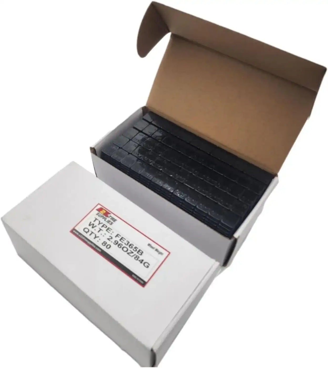 1/4 oz Black Coated Steel Adhesive Wheel Weights - Blue Tape, 80 Strips / 960 Segments, alternate view