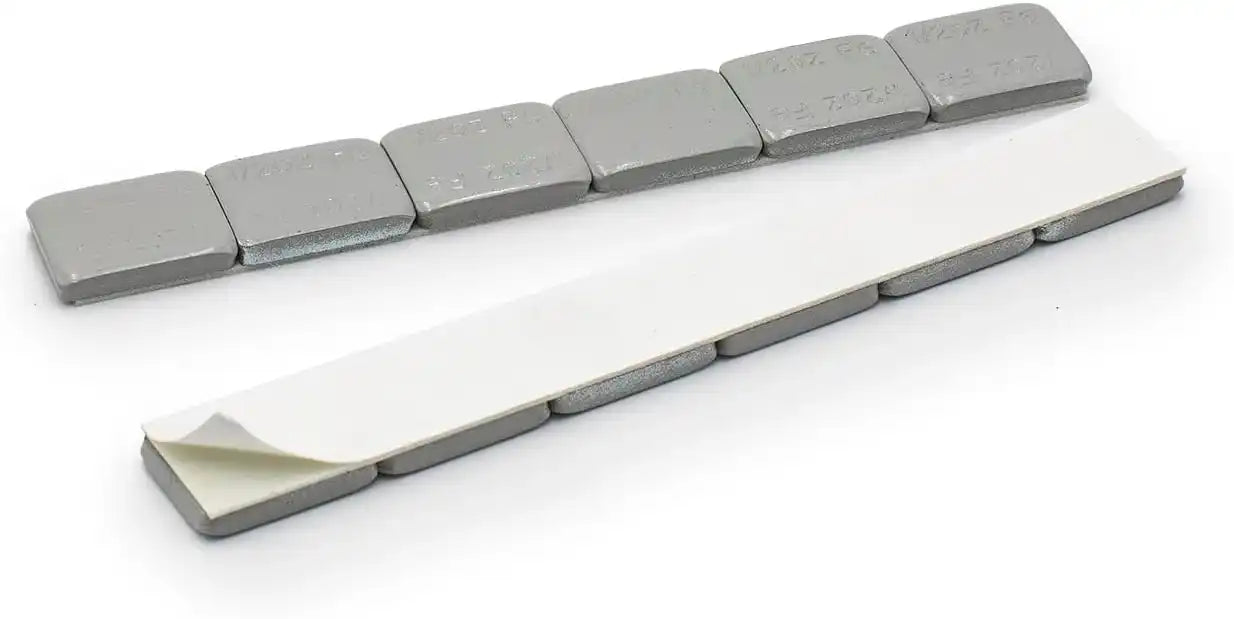 1/2 oz Gray Coated Steel Adhesive Wheel Weights - White Tape, 30 Strips / 180 Segments, alternate view