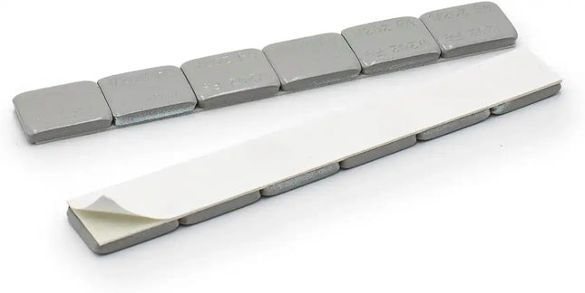 A2Z-371-FEG - 1/2 oz Gray Steel Adhesive Wheel Weights Box of 180 - White Tape - A2Z Tire Supplies