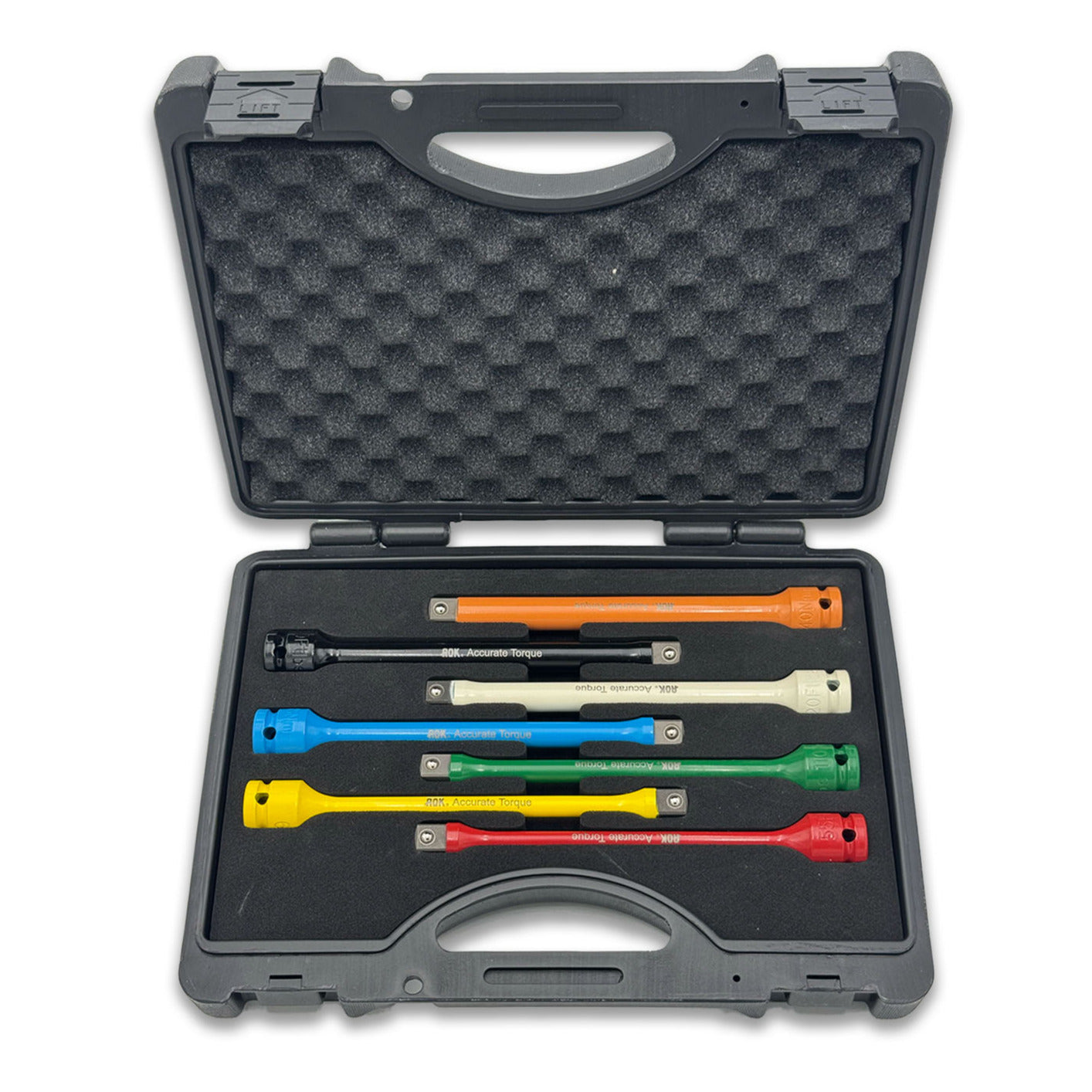 7 Piece 1/2" Drive Torsion Bar Set (55, 65, 80, 100, 120, 140, 175) ft-lbs Extensions (Made in Taiwan)