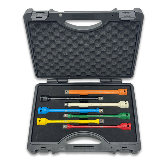 7 Piece 1/2" Drive Torsion Bar Set (55, 65, 80, 100, 120, 140, 175) ft-lbs Extensions (Made in Taiwan) - a2ztiresupplies