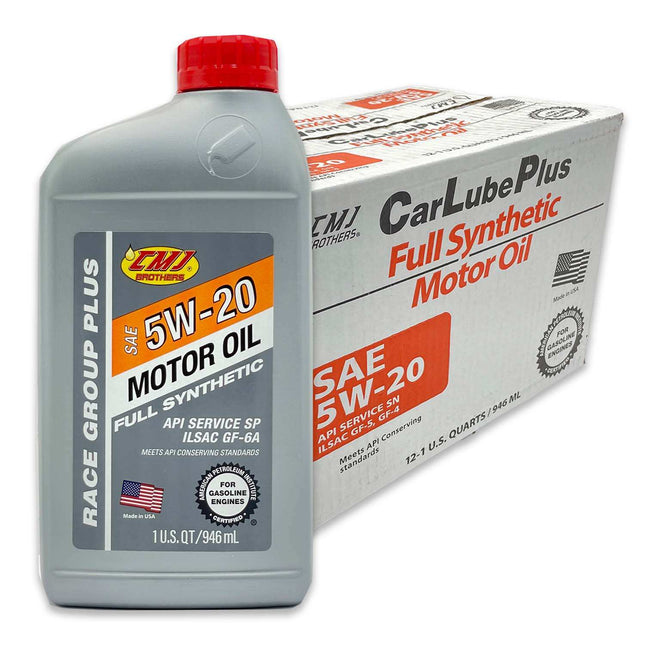 A2Z-CMJ-5W20FS12 - (12-Pack) 1 US-QT Bottles CMJ Brothers® Car Lube Plus SAE 5W-20 Full Synthetic Engine Oil ILSAC GF-6A - A2Z Tire Supplies