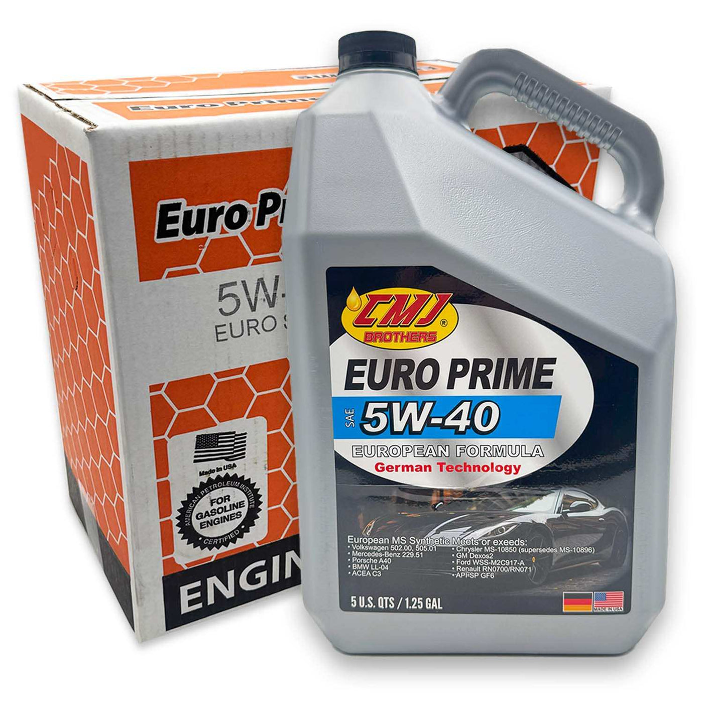 3-Pack CMJ Brothers Euro Prime 5W-40 Full Synthetic German Spec Motor Oil, 5 QT