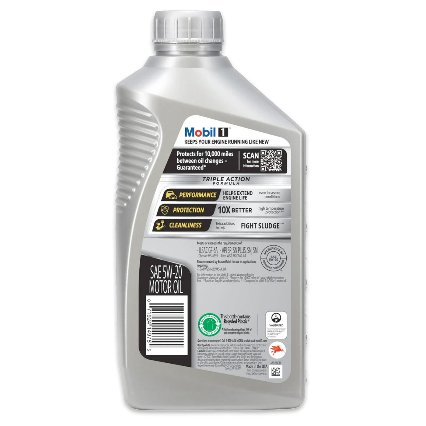 6-Pack Mobil 1 5W-20 Full Synthetic Motor Oil, 1 QT, additional view 3