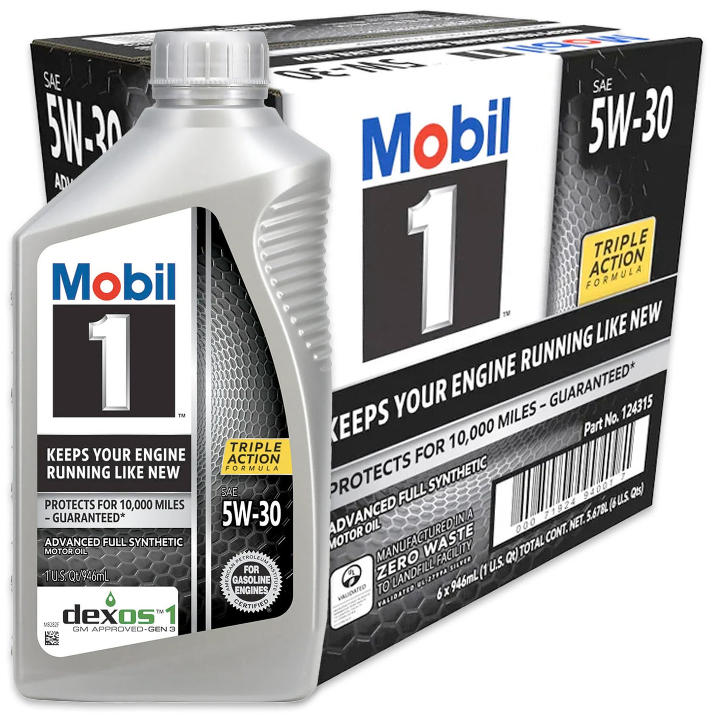 6-Pack Mobil 1 5W-30 Full Synthetic Motor Oil, 1 QT