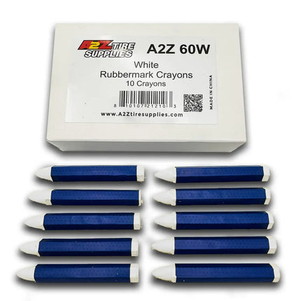 A2Z-60W - White Rubber-Safe Tire Marking Chalk Box of 10 - A2Z Tire Supplies