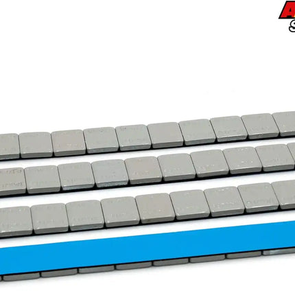 A2Z-367-FEG - 1/4 oz Gray Steel Adhesive Wheel Weights Box of 360 - Blue Tape - A2Z Tire Supplies