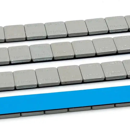 A2Z-366 FEG-M - 1/4 oz Gray Steel Adhesive Wheel Weights Box of 3600 - Blue Tape - A2Z Tire Supplies - Image 3